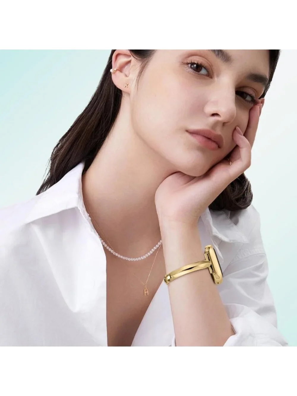 Slim Stainless Steel Band for Apple Watch 38mm-49mm, Elegant Dressy Bracelet for